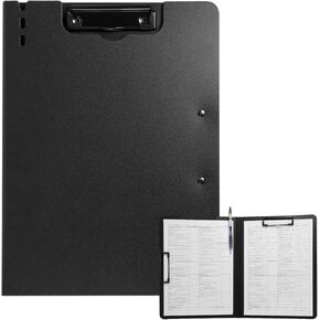 Clipboard Folder, A4 Foldable Clipboard with Horizontal and Vertical Double Metal Clips, 360 Degree Foldable Binder Clipboards with Pen Holder, File Cover Work Folder Clipboards, Blue