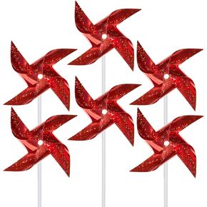 Pinwheels (حزمة من 12) - مغازل الرياح والهدايا الحفلات تفضل الهدايا للأطفال ، وعربة زخرفية في الهواء الطلق للساحة والحديقة (الأزرق)
