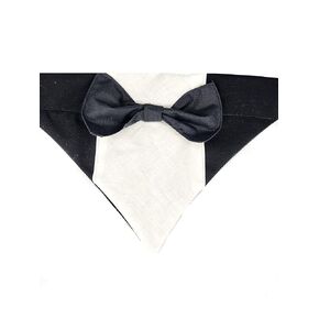 Black Tuxedo Over the Collar Dog Bandana Large