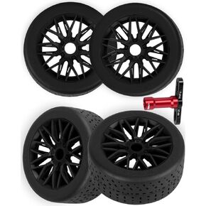 إطارات عجلات RC Rubber لـ 1/8 Typhon 6S BLX ، 1/7 مخالفة 6S BLX ، لا حدود لها ، وعجلات الطرق السريعة 4pcs إطارات إطارات إطارات إطارات ناعمة ، أخضر