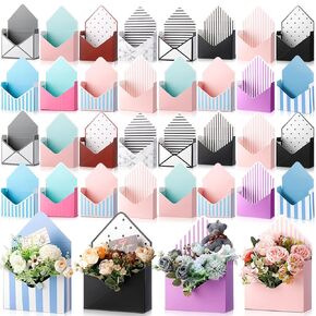 Geyee 32 PCS Day Mother's Flor Phopist Bouquet Envelope Boxes Flower Buouquet Packaging Paper Boxes Gift Wabs Envelope Box Flower Flower Form