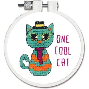 Janlynn 021-1819 Kid One Cool Cat Stamped Cross Stitch Kit, 3"