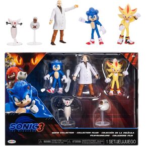 Sonic 3 Film Action Figures 2.5 بوصة ، Toy Figure Multi-Pack ، Wave #3 تشمل Sonic و Gerald Robotnik و Super S و Buzzbomber و Burrito-ألعاب مرخصة رسميًا