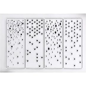 Kwan Crafts Snowfall Star Heart Raindrop Background Clear Stamps for Card Making Decoration and DIY Scrapbooking