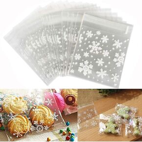 أكياس OPP لرسوم الثلج التي لاصق قابلة لإعادة الاستخدام - أكياس هدايا Cellophane Cellophane Candy Bakery - 100pcs