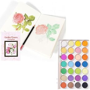 RGBMIX BOOK Watercoloring Book 10 أوراق لوحات اللوحة الزهرة مع 28 ملاءمة ملاء