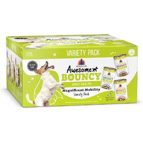 WERUVA AWESSION BOUNCY WET DOG FOOD ، حزمة متنوعة من التنقل الرائع ، علبة 14oz (حزمة من 9)