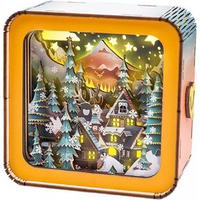 WOODBESTS 3D Puzzle Nightlight (Beautiful Forest) 3D Wooden Puzzles for Adults DIY Crafts for Adults Halloween/Christmas Decorations/Gifts for Family and Friends