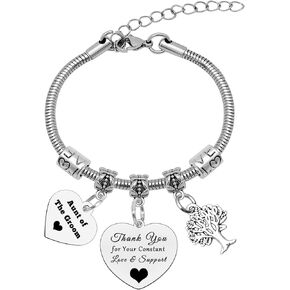 Mwphuy Aunt of the Groom Gift Aunt Bangle Bracelet Aunt of the Groom Bracelet Wedding Gail