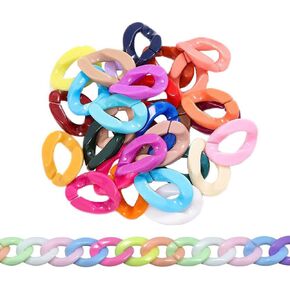 100pcs أسود أكريليك بلاستيك ربط سلسلة حلقات سلسلة تويست سلسلة موصلات الارتباط السريع ل DIY قلادة الهاتف الأكياس سلسلة المجوهرات صنع الملحقات الزخرفية