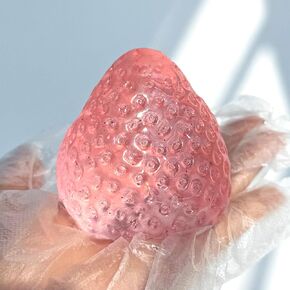 2pcs سحق الفراولة الكبيرة للبالغين الاسترخاء ، سحق اللزجة يدويًا الفراولة (أحمر+وردي)