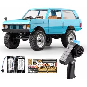 MN-168 1/12 RC Crawler 4x4 على الطرق الوعرة ، شاحنة التحكم عن بعد 2.4 جيجا هرتز مع الأضواء الأمامية والخلفية ، بطاريات 2x 1200mAh ، متسلق الصخور 4WD 4WD (RTR ، الأزرق)