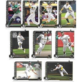 2025 Topps Series 1 Oakland Las Vegas Atheltics A's - 9 Cards - Baseball Card Team Set Jacob Wilson RC,Tyler Soderstrom – Future Stars, Brent Rooker