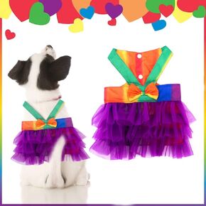 Pride Month Dogs Cats Costume Bucket Hat Gay Pride Rainbow Adjustable Pet Visor Hats, Pets Sun Cap Costume Accessories for Cats Dogs Small Pets Gay Pride Month Party Daily Clothes Costume Supplies (S)