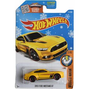 Hot Wheels 2015 Ford Mustang GT ، Muscle Mania 1/10 [Yellow] 121/250 Snowflake Card