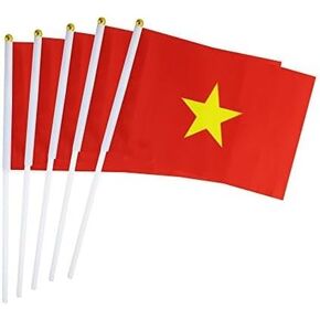 25 حزمة يدوي ميني ميني علم صغير فيتنام العلم الفيتنامي العلم العلم جولة العلم الوطني العليا ، ولوازم زخارف الحفلات للمسيرات ، وكأس العالم ، وأحداث المهرجانات ، المهرجان الدولي