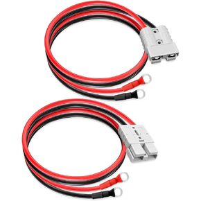 for Anderson Connector 50A Kit, 8 Guage Battery Quick Connect/Disconnect Connectors Fits for Lifepo4 Battery Power Transfer, 0.98ft Battery Cables Waterproof