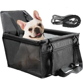 Dog Car Seats for Small Dogs with 3.94FT Dog Leash,Dog Seat for Car Made with Toughest and Waterproof Oxford Fabric,Dog Car Seat (Black)