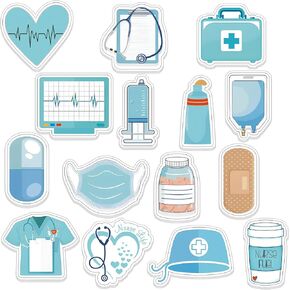 Thenshop 15 Pack Mini Funny Nurse Sticky Notes 450 Sheets Nursing Essentials Gifts Medical Themed Notepad Assorted Pads Self Stick Memo for Hospital Doctor Office Supplies