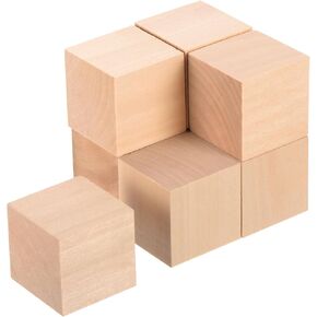 Meccanixity 8pcs basswood corving block ، 1.5 "× 1.5" × 1.5 "كتل خشبية مربعة ل DIY ، زخرفة الفنون ، الحرف اليدوية ، منحوتة يدويًا