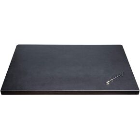 جلود أسود 30 "× 19" حصيرة مكتب مع شفة التثبيت
