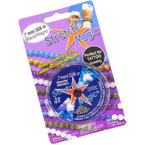 Craft County Pepperell Stretch Magic Bead Jewelry Jewelry Line Cord Line | لؤلؤة بلاك واضحة | 5m 25m 100m | 0.5 مم 0.6 مم 0.7 مم 0.8 مم 1 مم ، 0.7 مم × 5 أمتار ، (PRL-SMF05-03- ~ CC_BB923)