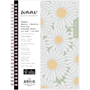 Blue Sky WAAV 2025-2026 Weekly and Monthly Academic Year Planner Calendar, July 2025 - June 2026, 5.875" x 8.625", Flexible Cover, Wirebound, Laminated Tabs, Storage Pocket, Michelle