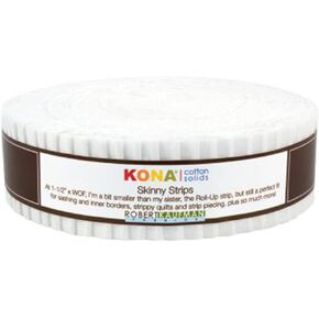 Robert Kaufman SS-102-40 40 Piece Skinny Strips Kona Cotton Solid Fabric, White , Ash