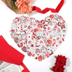184pcs ملصقات الحب للاصطدامات ، وشارات عيد الحب المقاومة للماء ، وملصقات سجل القصاصات ، أحب حزمة الملصقات ذات الطابع ، وملصقات القلب اللطيفة للأزواج مغلف مذكرات مخطط ، ديكور DIY (4 صناديق)