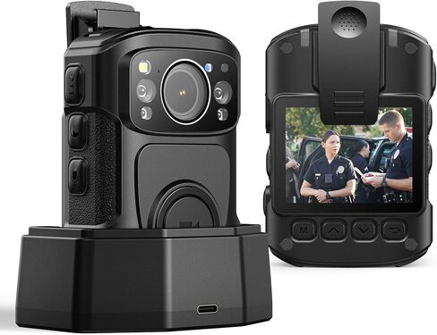 BOBLOV B4K5 4K Body Camera, 3400mAh IP68 Waterproof GPS Police 128GB Body Cams for 11Hrs Video Record, Provide Charging Dock, Night Vision Video Camcorder for Personal, Guard Civilians in Saudi Arabia