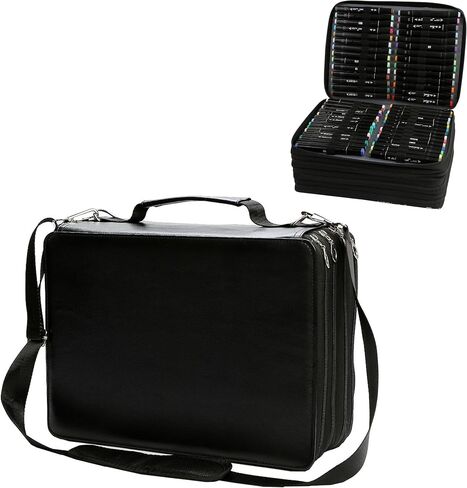 Black Marker Case, 224 Slots Alcohol Marker Case Markers Carrying Bag Holder for Art Sketch Marker, Permanent Paint Marker, Dry Erase Marker, Repair Marker Pen, Color Highlighte Art Supplies in Saudi Arabia