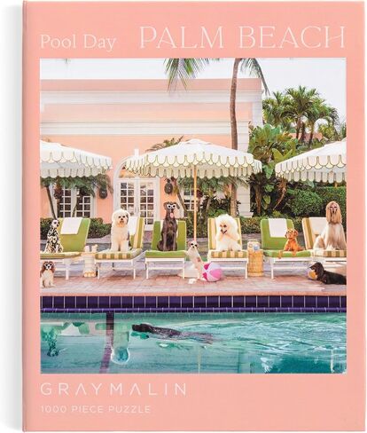 Galison Gray Malin Palm Beach – 1000 Piece Book Box Puzzle with Glamorous Palm Beach Dogs Photography Packaged in Magnetic Keepsake Book Sized Box in Saudi Arabia