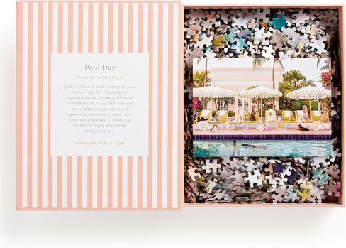 Galison Gray Malin Palm Beach – 1000 Piece Book Box Puzzle with Glamorous Palm Beach Dogs Photography Packaged in Magnetic Keepsake Book Sized Box in Saudi Arabia