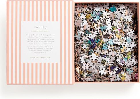 Galison Gray Malin Palm Beach – 1000 Piece Book Box Puzzle with Glamorous Palm Beach Dogs Photography Packaged in Magnetic Keepsake Book Sized Box in Saudi Arabia