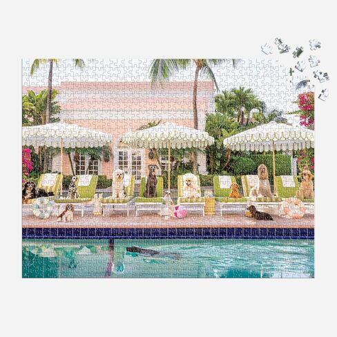 Galison Gray Malin Palm Beach – 1000 Piece Book Box Puzzle with Glamorous Palm Beach Dogs Photography Packaged in Magnetic Keepsake Book Sized Box in Saudi Arabia
