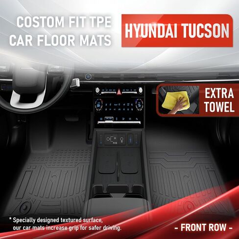 Car Floor Mats for 2024 2025 Hyundai Santa Fe (Not for Hybrid), All Weather Protection TPE Car Mats Custom Car Liners Accessories, Custom Fit 3 Rows Car Floor Liners Set, Black in Saudi Arabia