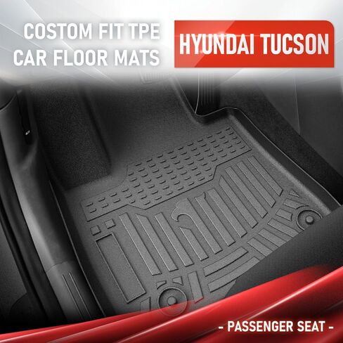 Car Floor Mats for 2024 2025 Hyundai Santa Fe (Not for Hybrid), All Weather Protection TPE Car Mats Custom Car Liners Accessories, Custom Fit 3 Rows Car Floor Liners Set, Black in Saudi Arabia