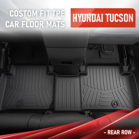 Car Floor Mats for 2024 2025 Hyundai Santa Fe (Not for Hybrid), All Weather Protection TPE Car Mats Custom Car Liners Accessories, Custom Fit 3 Rows Car Floor Liners Set, Black in Saudi Arabia