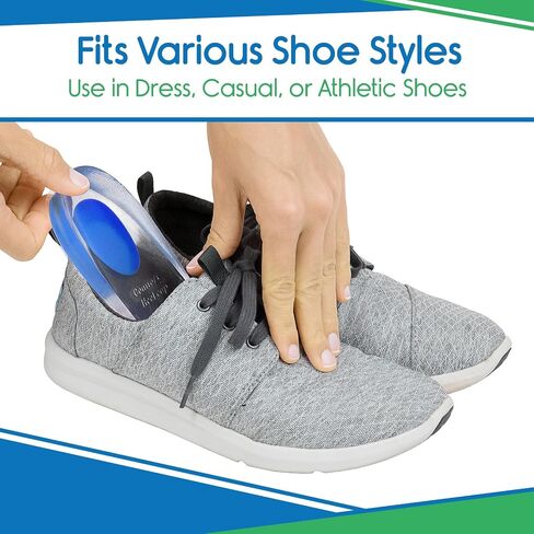 Heel Cups for Heel Pain Relief (3 Pairs) - Gel Cushion Inserts for Heel Spur, Achilles Tendonitis, Plantar Fasciitis - Insole Pads for Shoes Women & Men - Silicone Supports, Shock Absorbing in Kuwait