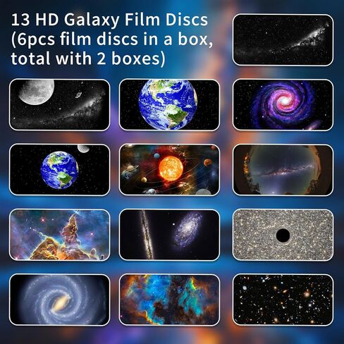 جهاز عرض Syslux Star، جهاز عرض القبة السماوية لغرفة النوم، ضوء ليلي جلاكسي فائق الوضوح مع 12 قرص مجرة ​​قابل للاستبدال بدقة 4K، دوران 360 درجة، ضوء السماء الحقيقي لغرفة الأطفال، هدية عيد الحب in Kuwait