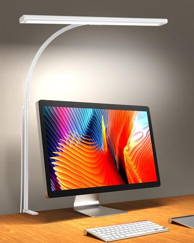 مصباح مكتب، مصباح مكتب iFalarila 160 LED قابل للتعتيم للمكتب المنزلي [عنق معقوفة مرن محدث وقضيب معدني ومشبك على شكل حرف I] مشبك ضوء كتاب على الطاولة للقراءة، ومنضدة العمل، والصياغة، وتكنولوجيا الأظافر، والخياطة، والألغاز in Kuwait