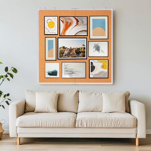 Maxtek Barge Cork Board 48 × 36 بوصة ، لوحة نشرة للجدران ، 4'x 3 'الإطار الإضافي للألومنيوم ، لوحة دبوس مثبتة على الحائط القابلة للطي إشعار لوحة الفلين للمكتب ، شاشة الجدار المنزلي in Kuwait