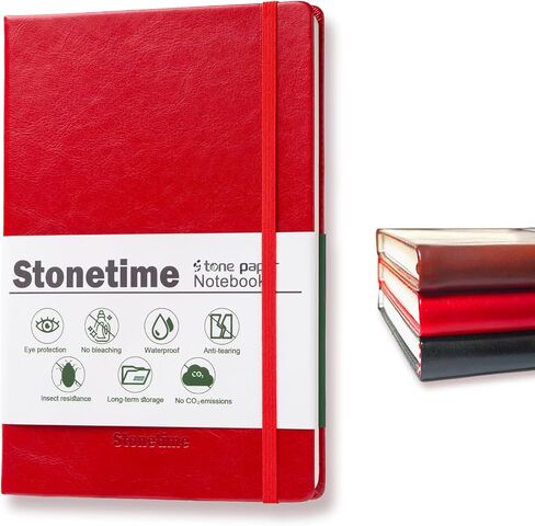 Stone Paper Notebook for Women Men, A5 Waterproof Notebook Hardcover Executive Journal, Ruled Notebooks for Writing, Business, Work ＆ School, 160 Pages Notebook (Brown) in Kuwait