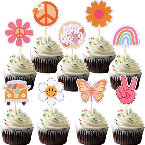 RSSTARXI 40 Pack Fiesta Cupcake Topcake Topcake Mexican Cake Decoration Cactus Donkey Maraca Sombrero Taco Pepper Cupcake للاختيارات لدش الطفل in Kuwait
