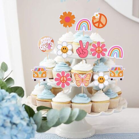 RSSTARXI 40 Pack Fiesta Cupcake Topcake Topcake Mexican Cake Decoration Cactus Donkey Maraca Sombrero Taco Pepper Cupcake للاختيارات لدش الطفل in Kuwait