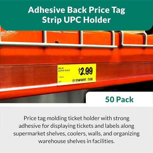 | ملصقات الأسعار الظهر شريط العلامة UPC حامل | 48 "L | 50 Pack | Clear in Kuwait