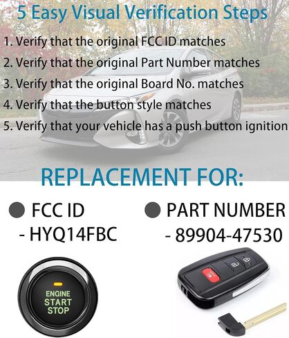 Smart Key for Toyota Camry 2018-2023, Alliskeys Key Fob Fit for HYQ14FBC 231451-0351 89904-06220 89904-06240 in Saudi Arabia