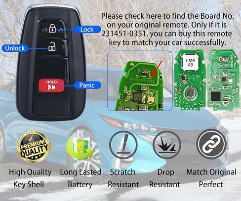 Smart Key for Toyota Camry 2018-2023, Alliskeys Key Fob Fit for HYQ14FBC 231451-0351 89904-06220 89904-06240 in Saudi Arabia