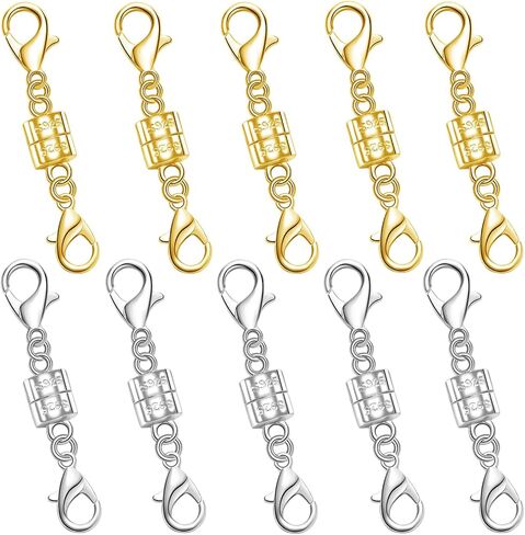 925 Silver Double Lobster Magnetic Necklace Clasps,Magnetic Jewelry Clasps for Necklaces Extender Bracelet Clasps and Closures (3silvery) in Saudi Arabia