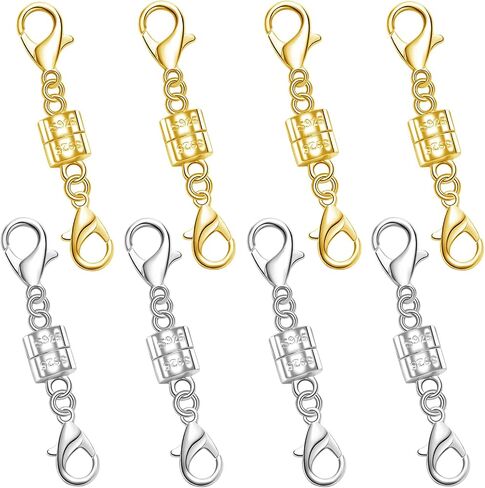 925 Silver Double Lobster Magnetic Necklace Clasps,Magnetic Jewelry Clasps for Necklaces Extender Bracelet Clasps and Closures (3silvery) in Saudi Arabia